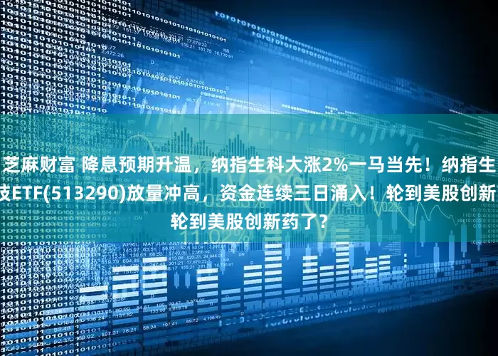 芝麻财富 降息预期升温，纳指生科大涨2%一马当先！纳指生物科技ETF(513290)放量冲高，资金连续三日涌入！轮到美股创新药了？